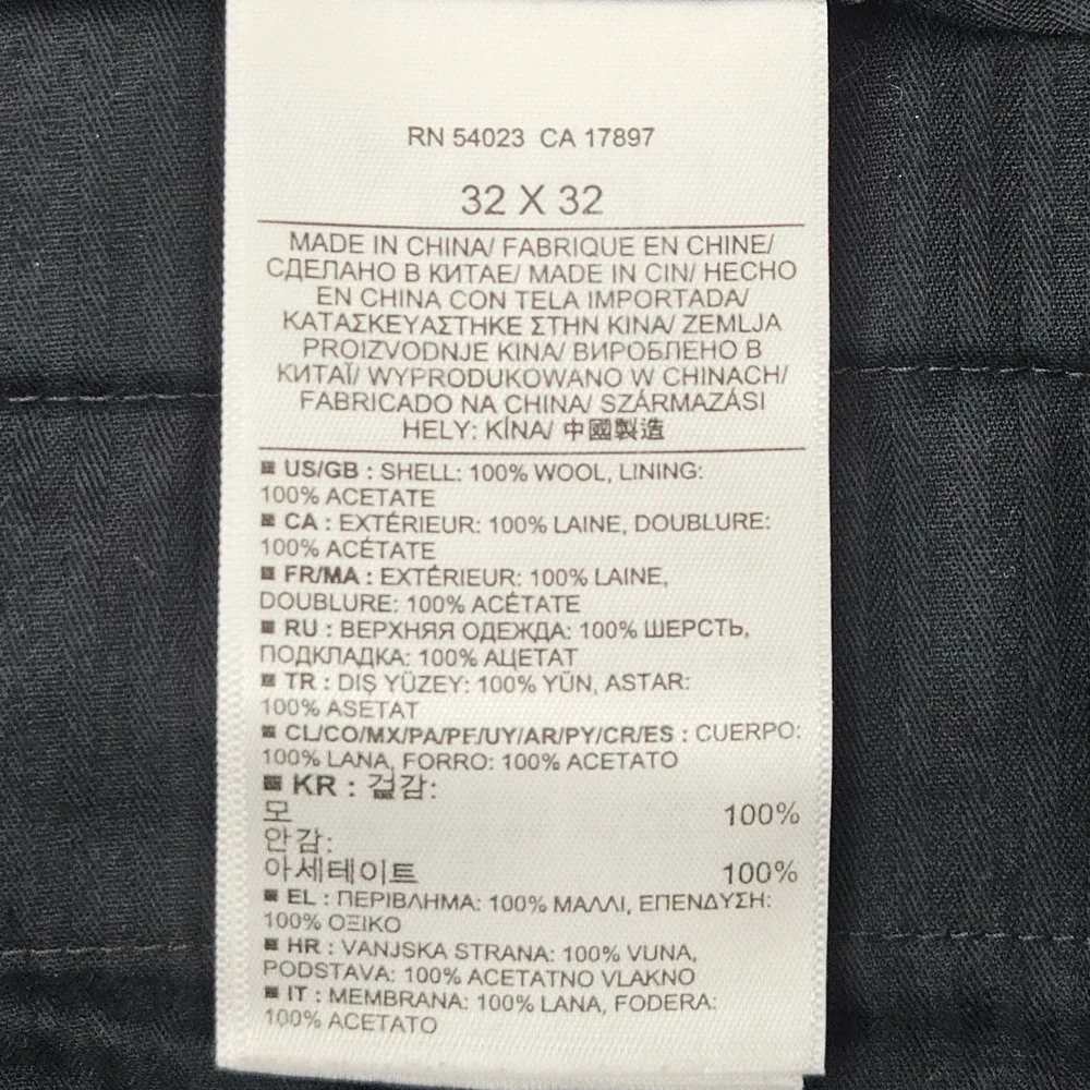 Banana Republic Dress Pants Men 32x32 Gray Tailored Slim Fit Lanificio Wool SPOT